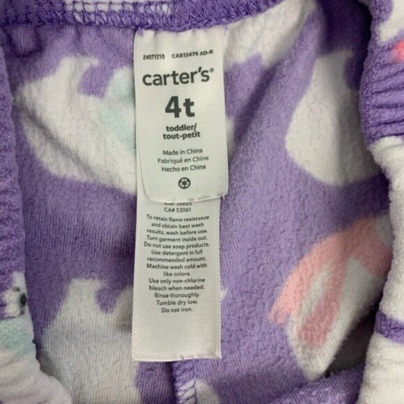 Carter's fleece polar bear pajamas 4T - Picture 3 of 10